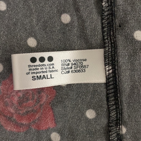 Three Dots Sleeveless Mock Neck Floral Polka Dot Top Size S - Picture 8 of 8